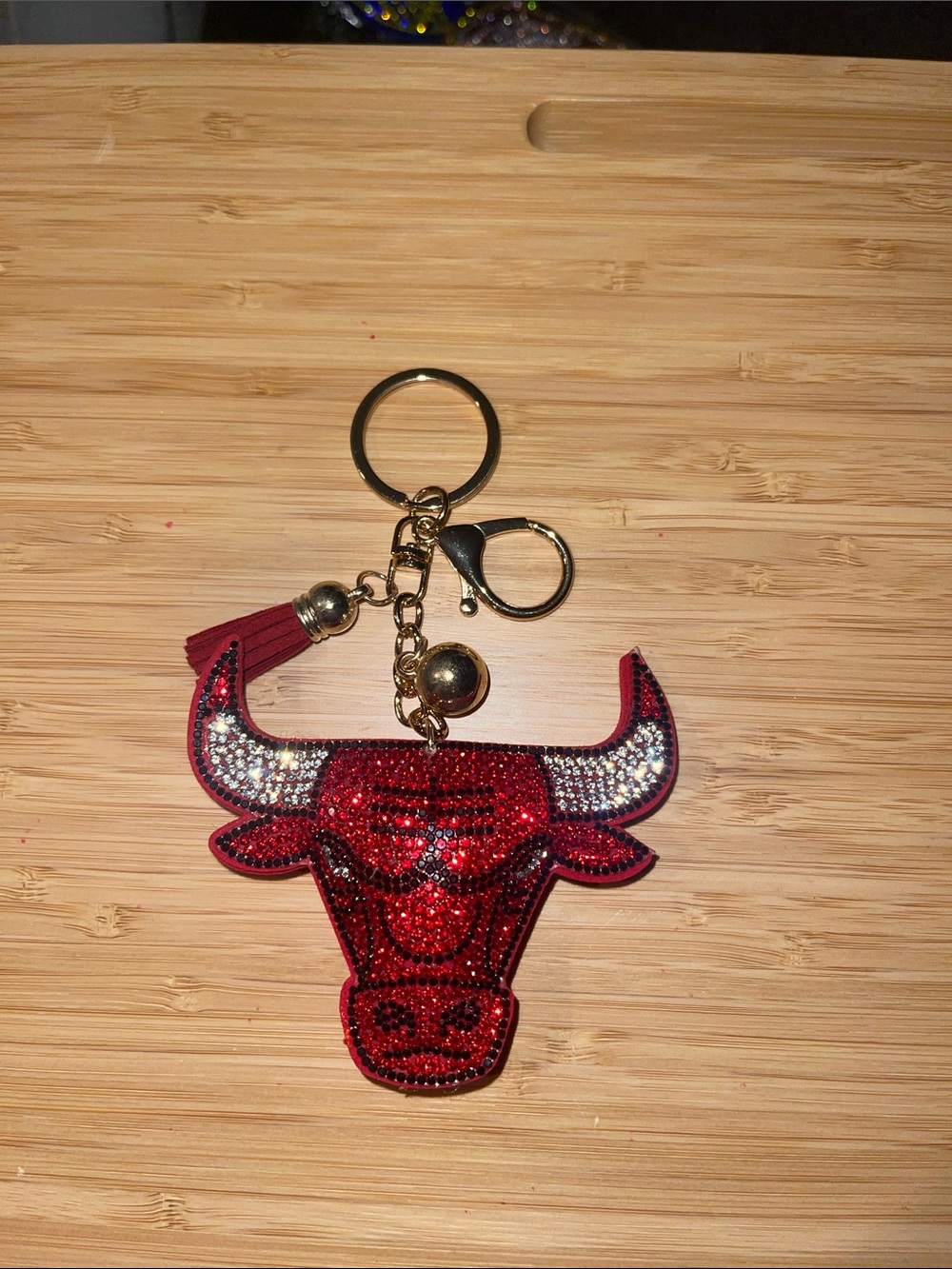 NBA - Chicago Bulls Puff Rhinestone Keychain Bag Charm